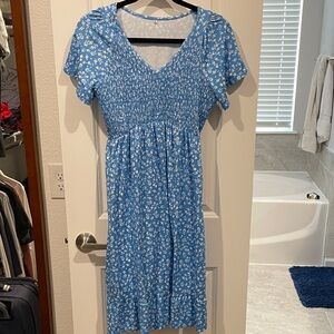 Blue Floral Women's Dress